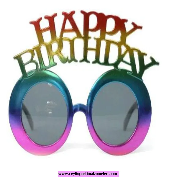 Happy Bırthday Lüks Gözlük Renkli